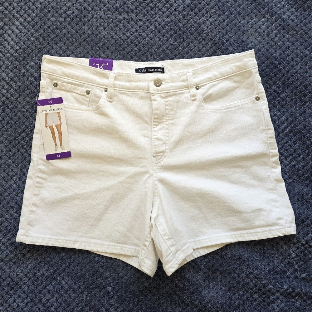 Calvin Klein White Jean Shorts Women